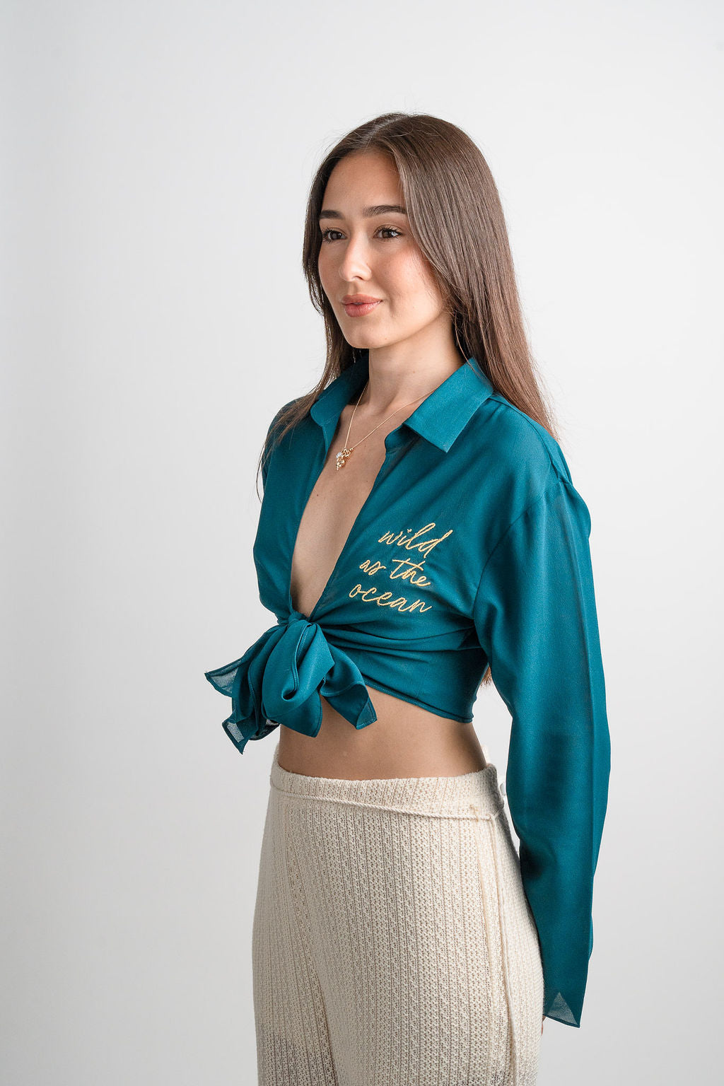 Ocean Tie Front Top